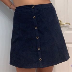 Navy suede skirt